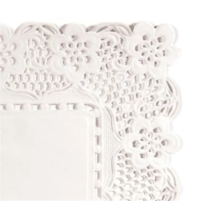 Imagen de García de Pou 301.82 Blondas Rectangulares Calados Antigrasas, 40 x 30 cm, Set 50, Blanco