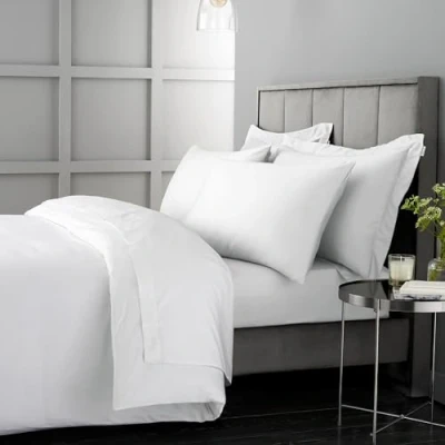 Imagen de Bianca Fine Linens Bedding Juego de Funda edredón y Fundas Almohada (400 Hilos), Color Blanco