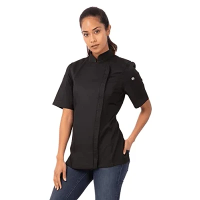 Imagen de Chef obras bb051 s mujeres de Springfield con cremallera chaqueta cocinero, pequeño tamaño, negro