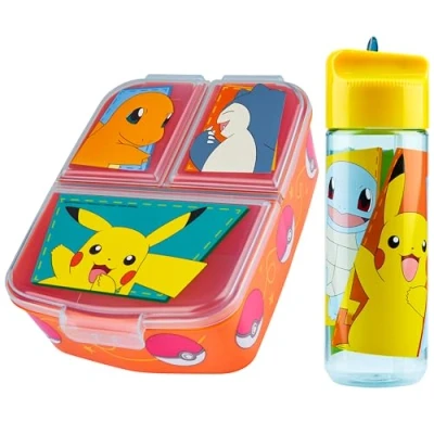 Imagen de Pokémon Fiambrera Infantil con Compartimentos y Botella de Agua Regalos Niños