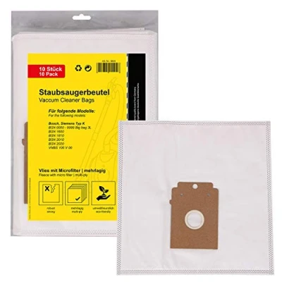 Imagen de PATONA 10x Bolsas de Aspiradora Compatible con Bosch/Siemens Typ K, BSN 1600, 1810, 2010, 2020, 0001 9999 Big Bag 3L
