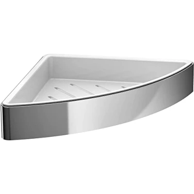 Imagen de Emco Cesta de jabón Loft Jabonera esquinera (179 x 34 179 mm), Color Cromado y Blanco, Zinc Fundido a presión, Eckwandkorb
