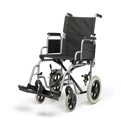 Imagen de Patterson Medical Silla de ruedas propulsada Days Healthcare Whirl Transit Attendant, 41 cm ancho asiento, estructura estrecha, tapicería acolchada, con reposabrazos desmontables y neumáticos antipinchazos