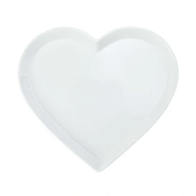 Imagen de Mikasa Chalk Fuente de servicio porcelana en forma corazón, Plato Corazón Grande para Canapés y Entrantes, 30cm, Blanco Fiestas, Apto Lavavajillas