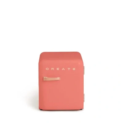 Imagen de CREATE / RETRO FRIDGE 50 ROSE GOLD/Frigorífico terracota maneta oro rosa 85W, minibar, un estante, diseño retro, cm, dos repisas, capacidad de 48L, bajo consumo, 50x44x49,8 cm