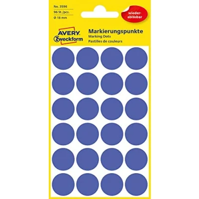 Imagen de Avery Zweckform etiqueta 18 mm Marcar punto azul, reutilizables, 96st