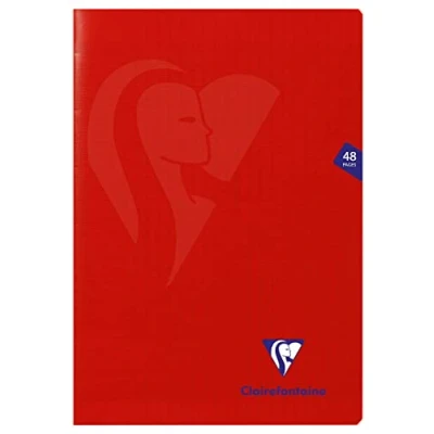 Imagen de Clairefontaine 333101C Mimesys Cuaderno (48 páginas, 21 x 29,7 cm, 90 g, cuadriculado, tapa de polipropileno), color rojo