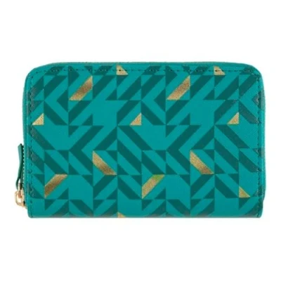 Imagen de DRAEGER PARIS 1886 Cartera para Mujer, Color Verde Turquesa Dorado, Billetera, 15 x 2,5 9,5 cm