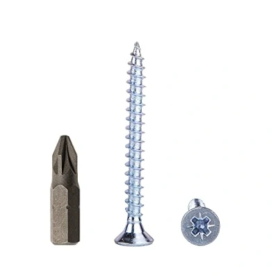 Imagen de Lote de 250 tornillos madera acero chapado en zinc, 4,0 x 40 mm, aglomerada, tornillo universal Pozi Drive, PZ totalmente roscado, cabeza avellanada (250, mm)