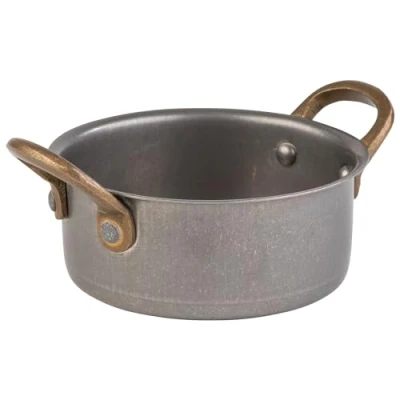 Imagen de APS 40785 SNACKHOLDER Olla para servir (acero inoxidable, diámetro de 11,5 cm, altura 5 0,35 L, aspecto acero inoxidable envejecido)