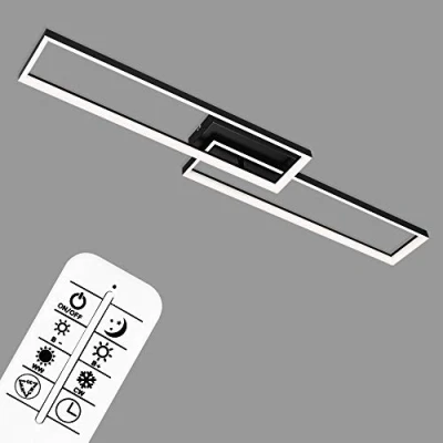 Imagen de BRILONER Leuchten Lámpara LED, Techo Regulable, Remoto Incluido, Control de Temperatura, función luz Nocturna y Temporizador, Negro, 40 vatios, 4.400 lúmenes, 3013 015