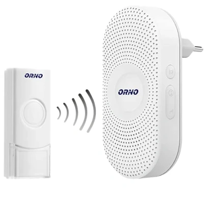 Imagen de Orno Longa AC Timbre Inalámbrico Exterior Resistente al Agua Sin Batería con Control de Volumen y Alcance 300 m, 36 Tonos