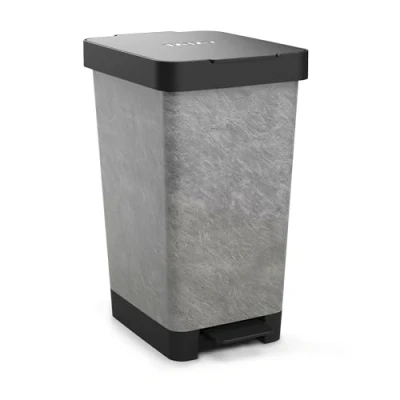 Imagen de TATAY Cubo de Pedal Smart, 25L Capacidad, Retráctil, Polipropileno, Libre BPA, Bolsa Basura 30L. Color Piedra, Medidas 26 x 36 47cm