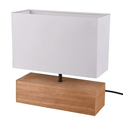 Imagen de Reality Leuchten R50181030 Woody Lámpara de mesa (1 bombilla E27, 30 x 12 cm), color madera