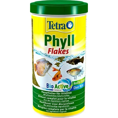Imagen de Tetraphyll (alimento Principal para Todos los Peces Ornamentales alimentarios de Plantas, con Fibras vitales y prebióticos), Lata 1 litro