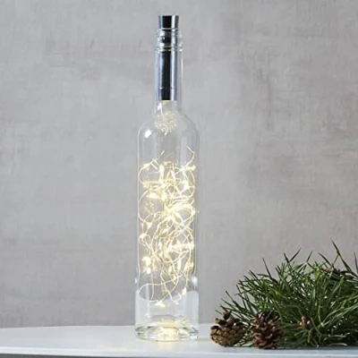 Imagen de Cadena de luces alambre para corchos botella con 40 LEDs, luz blanco cálido, temporizador