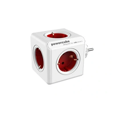 Imagen de Allocacoc PowerCube Original Regleta de 5 tomas corriente, Color Rojo