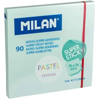 Imagen de MILAN Bloc 90 hojas super adhesivas azul Pastel 76 x mm NUEVO