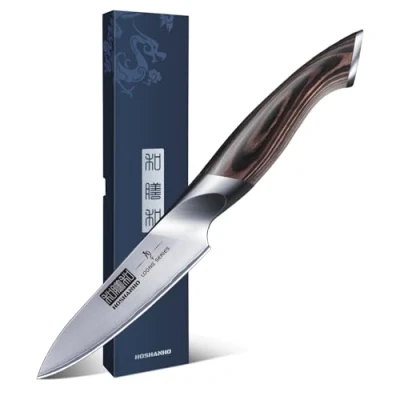 Imagen de HOSHANHO Cuchillo para Fruta de Pelar 10cm Cocina Afilado Pelador en Acero Inoxidable con Mango Ergonómico