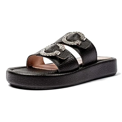 Imagen de L37 HANDMADE SHOES It&#039;s Unusual, Sandalia Mujer, Negro, 36 EU