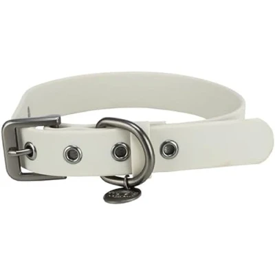 Imagen de TRIXIE Collar para Perro CityStyle M L: Cuello 40 47 cm/25 mm Gris Claro de PVC Perros pequeños medianos Ajustable, Impermeable y Lavable, 1971616