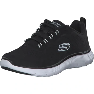 Imagen de Skechers Flex Appeal 5.0, Zapatillas de Deporte Mujer, Ribete Blanco Malla Negra, 39 EU
