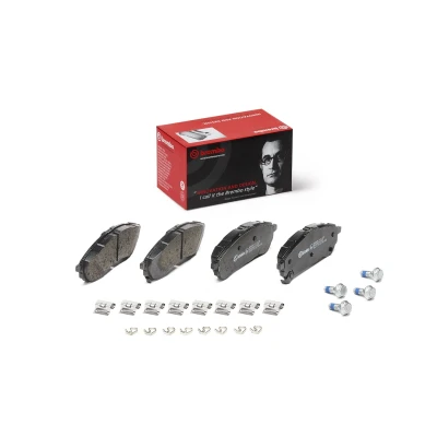 Imagen de BREMBO P 24 235 Juego de pastillas freno con avisador acústico desgaste Chapa antichirridos, tornillos pinza accesorios