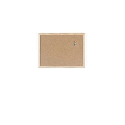 Imagen de Bi Office Budget Tablero de corcho con marco madera, 40 x 30 cm, Color pino