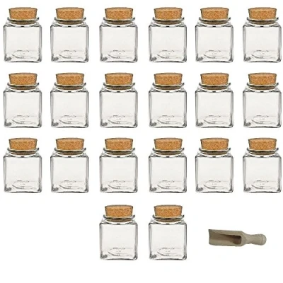Imagen de Viva Haushaltswaren Tarros de Cristal (20 Unidades 200 ml tapón Corcho para Especias Sal Hierbas etc. Incluye Pala pequeña Madera 75 cm)