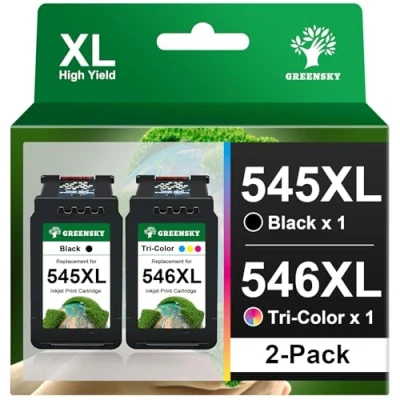 Imagen de GREENSKY Compatible 545 546 XL Reemplazo para Cartuchos de Tinta Canon PG CL Pixma TR4550 TS3350 TS3150 TS3151 MX495 MG2950 MG2550 MG2550S MG3051 iP2850 (1 Negro, 1 Tricolor)