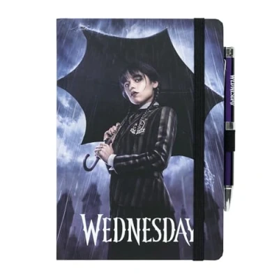 Imagen de Grupo Erik Cuaderno Miércoles Addams con boligrafo proyector A5 Premium punteado/Libreta hojas blancas notas Bloc de