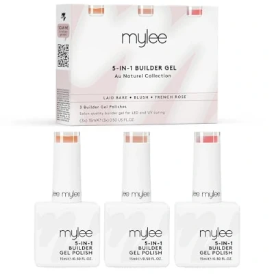 Imagen de Mylee Au Naturel Trio de Builder Gel Fortalecedor 5 en 1 3x15ml, Esmalte Uñas UV/LED, Puntas y Extensiones, Decoración Uñas, Calcomanías Joyas, Reparación Profesional Manicura