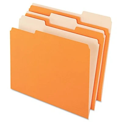 Imagen de Pendaflex Carpetas de archivos dos tonos, tamaño carta, naranja, corte 1/3, 100 por caja (152 1/3 ORA)
