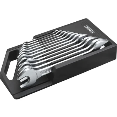 Imagen de Hazet Juego de llaves fijas dobles 450N/12NRS, Perfil hexagonal exterior 6 x 7 30 32, 12 piezas, En soportes plástico resistentes, Par apriete máx: Nm