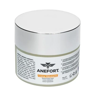 Imagen de ANEFORT Crema Hidratante facial Mujer de día con Acido Hialuronico 50 ml Vegana Reafirmante Antiarrugas para Vitamina E 24h