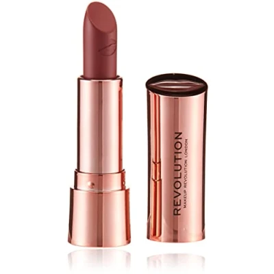 Imagen de MAKEUP REVOLUTION Satin Kiss Lipstick Rose Rich and Creamy Formula with Velvet Finish