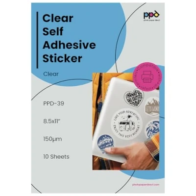 Imagen de PPD A4 x 10 Pegatinas de Vinilo Autoadhesivo Transparentes Imprimibles Grado Comercial Acabado Mate y A Prueba Desgarro Para Impresora Inyección Tinta Inkjet 39