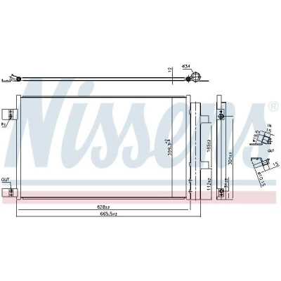 Imagen de NISSENS 941284 Condensador con secador Aluminio 628 R 134 a RENAULT: Talisman Berlina, Kadjar, Kangoo III MPV, NISSAN: Qashqai 2