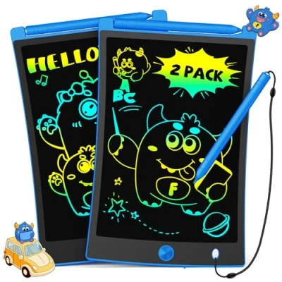 Imagen de TEKFUN 2Pack Tableta de Escritura LCD 8,5 Pulgadas, Tablero Dibujo Electrónico, Pizarra Infantil Juguetes Regalo Cumpleaños para Niñas y Niños 3 4 5 6 7 Años Regalos (2*Azul)