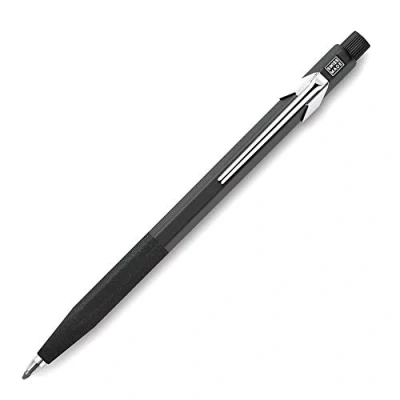 Imagen de portaminas caran d ache fixpencil negro con clip 3 mm afilador en el pulsador