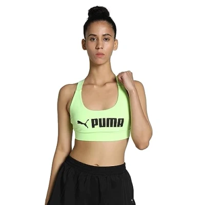 Imagen de Puma MID Impact FIT BRA Sujetadores deportivos con sujeción media, Mujer, Talla: XL, Speed green/black