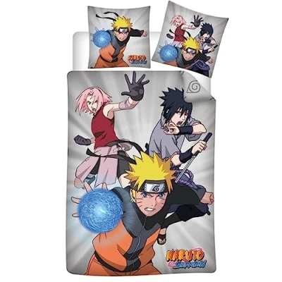 Imagen de Aymax Naruto Shippuden Trio Parure de Lit (140 x 200 cm, 100% poliéster), diseño Flores