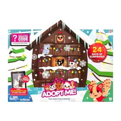 Imagen de Adopt Me! Calendario navideño: cuenta con (8) mascotas de 2 pulgadas, (2) figuras 2.75 pulgadas y 13 accesorios únicos. Código artículo virtual exclusivo incluido, a partir 6 años