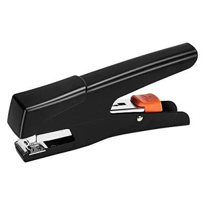 Imagen de Amazon Basics Grapadora manual de tenaza sin esfuerzo, 25 hojas, Negro