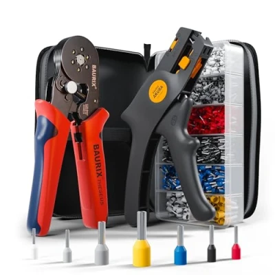 Imagen de Alicates hexagonales para terminales de cable BAURIX® con juego 2000 I autoajustables [Para 0,25 6mm²] prensar