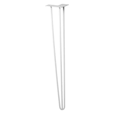 Imagen de WAGNER Pata de Mueble/Pata Mesa Hairpin Leg Estilo Retro Acero Recubierto Polvo, Gris, 12 x 71 cm, cónica/Inclinada, Placa atornillada integrada 12827601