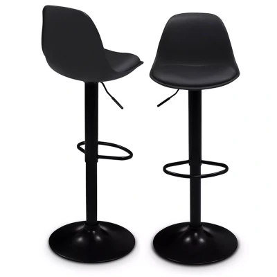 Imagen de IDMarket Juego de 2 taburetes bar Karl Design color negro