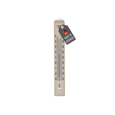 Imagen de Lantelme Termómetro analógico Fabricado en Alemania interior exterior de 17 cm Indicador temperatura preciso Blanco Azul Negro Beige o Madera Resistente a la intemperie para