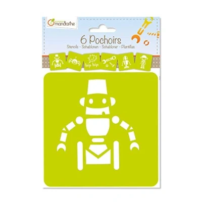 Imagen de Clairefontaine ES Avenue Mandarine Set de 6 plantillas con formas y diseños diferentes (Animales, objetos, letras, etc.)