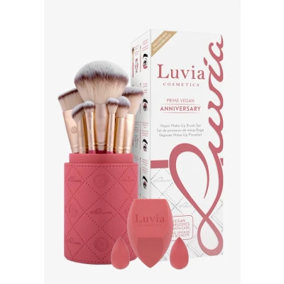 Imagen de Luvia Juego de 14 brochas maquillaje veganas con brocha XL para polvo, esponja y mezclador, ideal principiantes profesionales, pinceles alta calidad un
